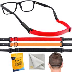 Glasses Strap Holder 13.5 inch 3 Adjustable Eyeglasses Strap Lanyards No Tail Sunglasses Strap for Men Women Anti Slip Eye Glasses Holders Around