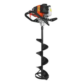 VEVOR Gas Powered Ice Auger, 52CC 2-Stroke Ice Fishing Augers with 8" Steel Drill Bit, Cold-Resistant & Portable Post Hole Digger