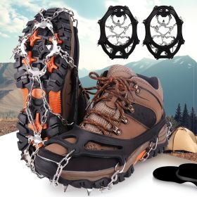 Shoe Ice Claws, Traction Shoe Nails, Ice and Snow Grip Straps with 19 Stainless Steel Nails, Shoe Claws Anti-Slip Boot Nails, Suitable for Walkin (Model: M)
